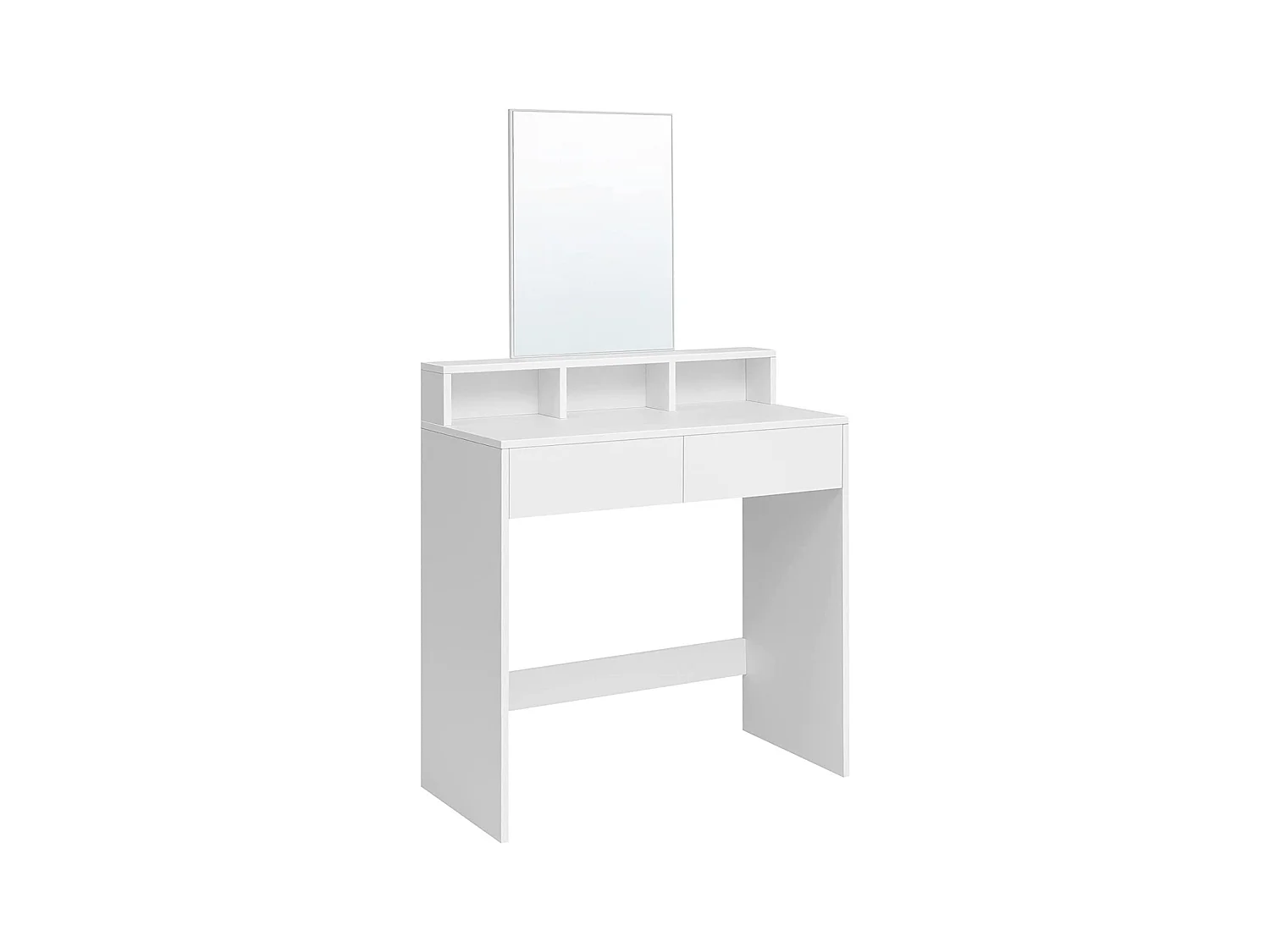 Bobbel Home - Kaptafel met rechthoekige spiegel - Met 2 lades & 3 open vakken - Wit