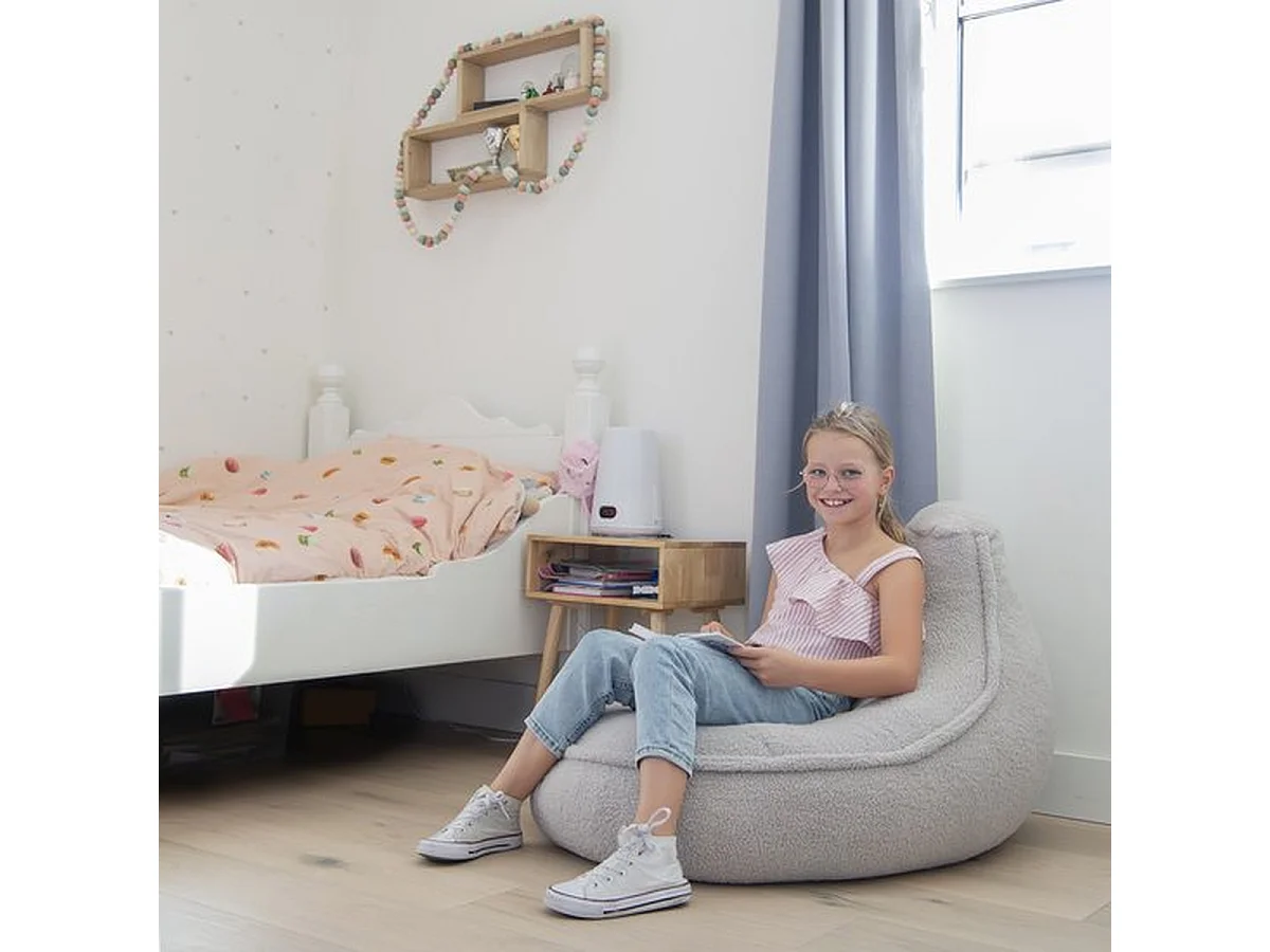 Parya - Fauteuil pouf Junior 75 x 55 cm - Fauteuil pouf Ecru - Fauteuil pouf avec rembourrage