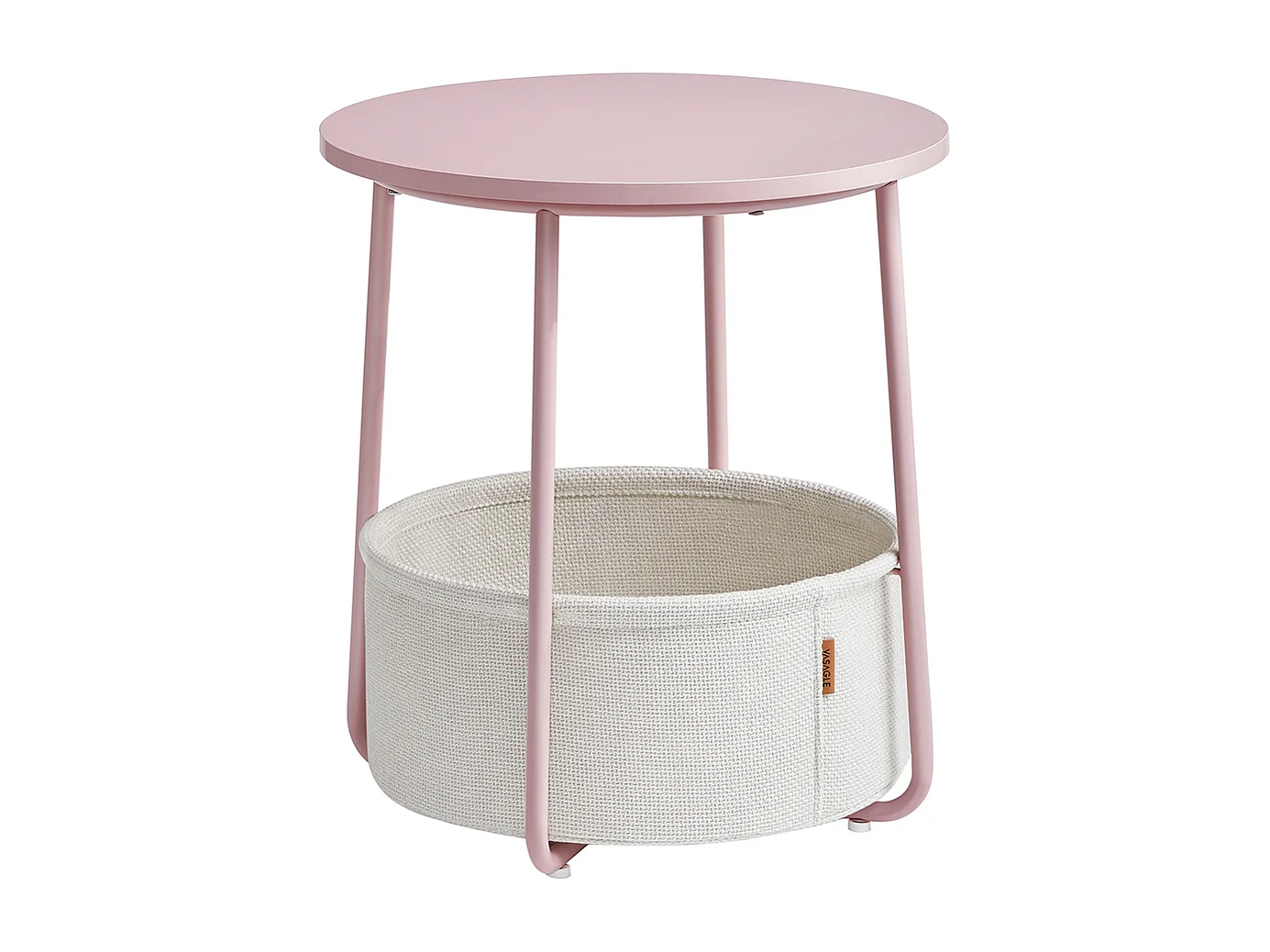Parya Home table d'appoint ronde, petite table, table basse avec rangement, rose