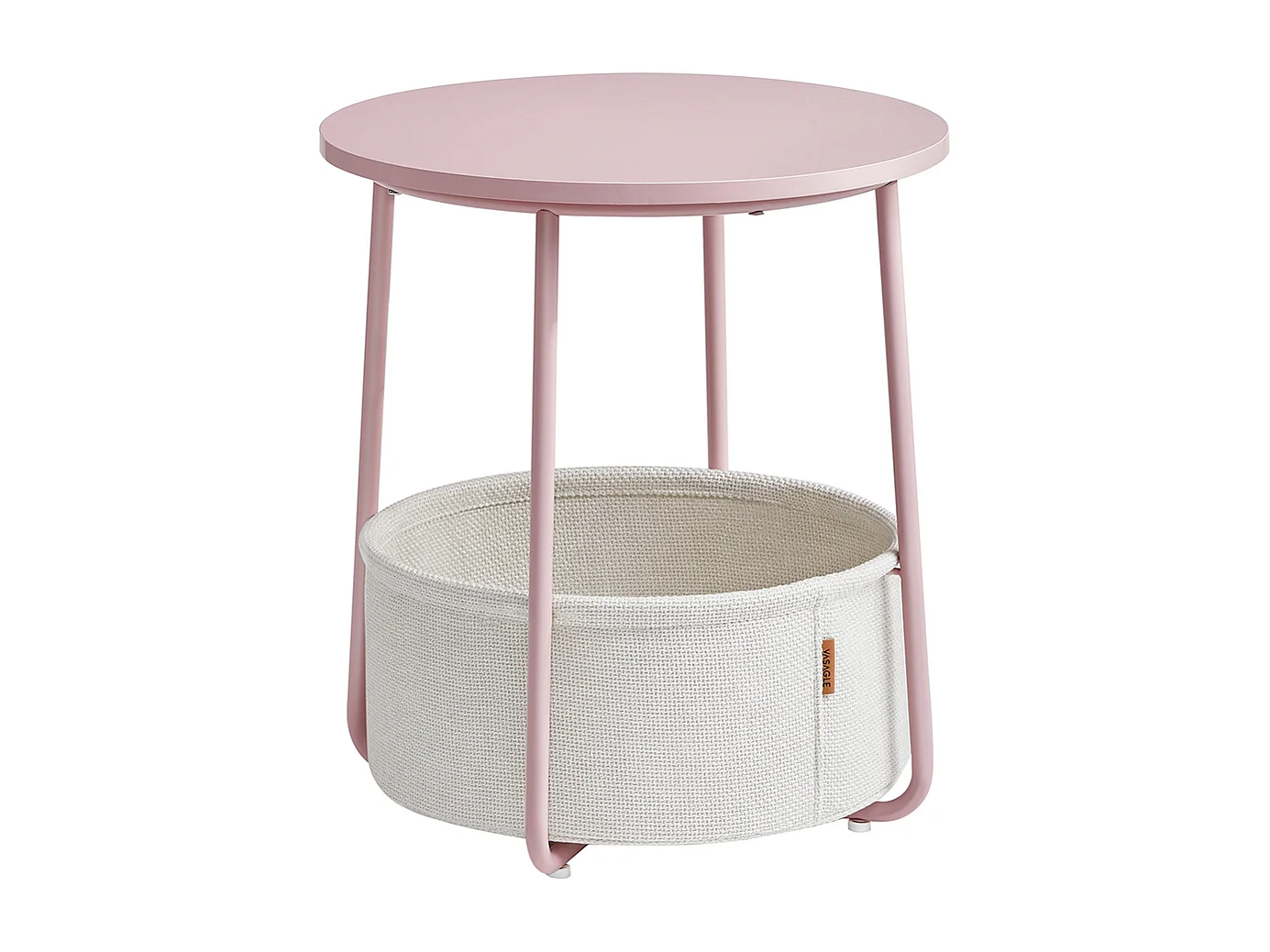 Parya Home table d'appoint ronde, petite table, table basse avec rangement, rose