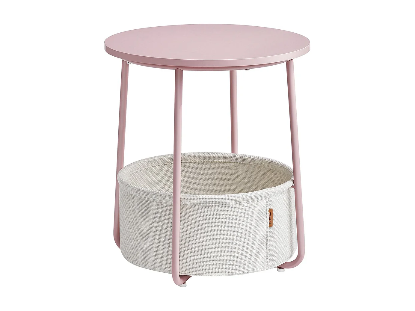 Parya Home table d'appoint ronde, petite table, table basse avec rangement, rose