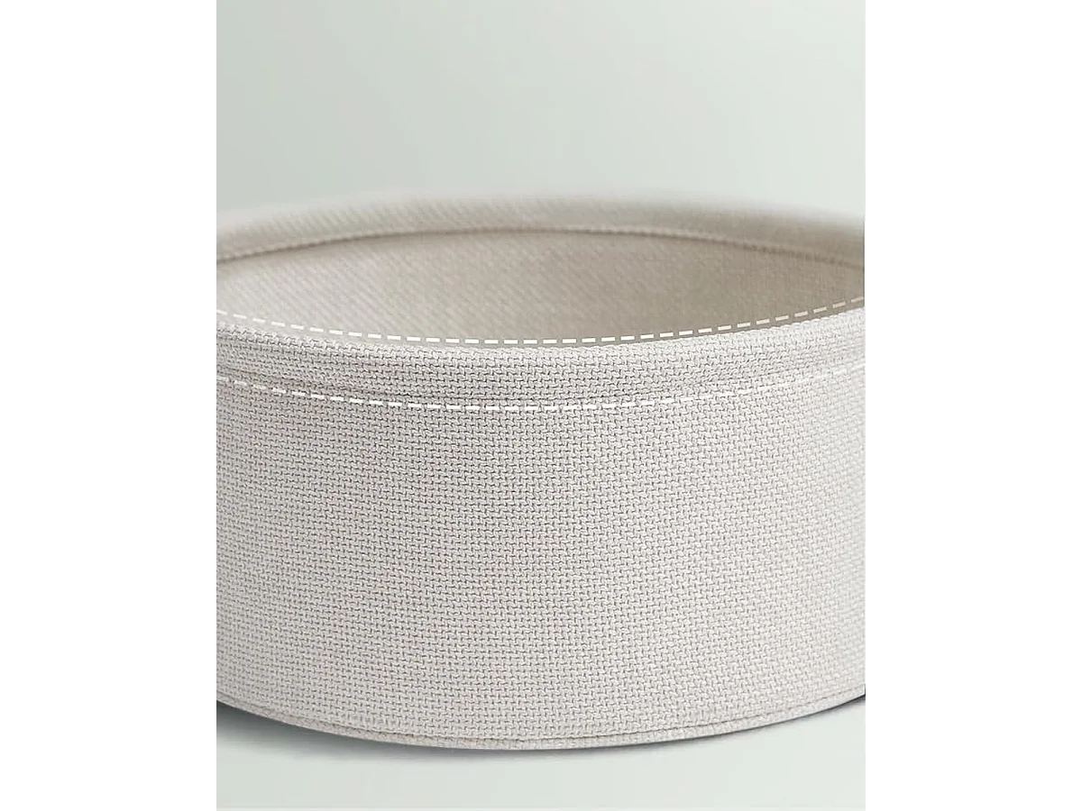 Parya Home Petite table basse ronde, table d'appoint avec panier en tissu