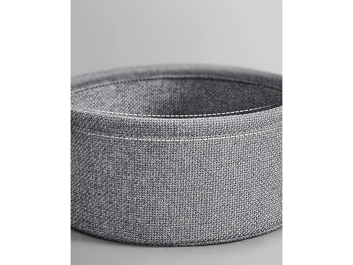 Parya Home table basse ronde, table d'appoint, table de salon avec panier en tissu, moderne, Noir-leige gris