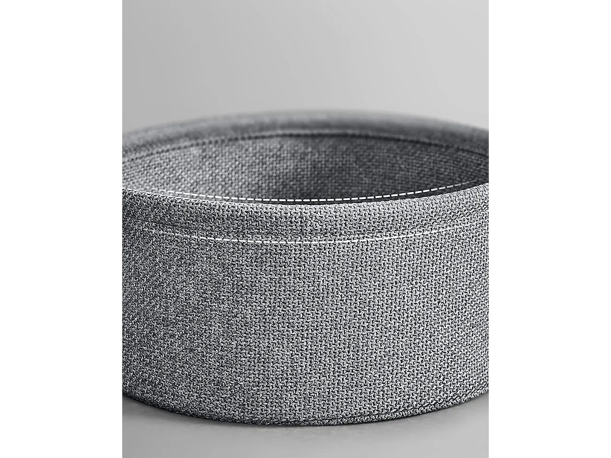 Parya Home table basse ronde, table d'appoint, table de salon avec panier en tissu, moderne, Noir-leige gris