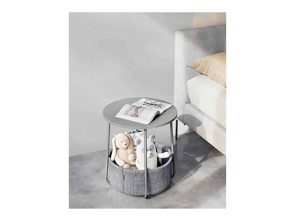 Parya Home ronde bijzettafel, kleine tafel, duifgrijs-leigrijs