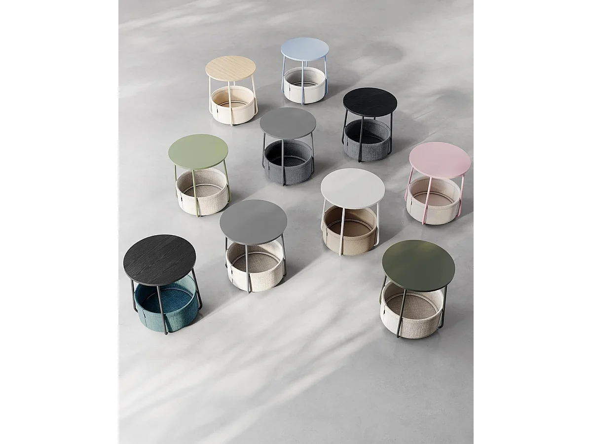 Parya Home ronde bijzettafel, kleine tafel, duifgrijs-leigrijs