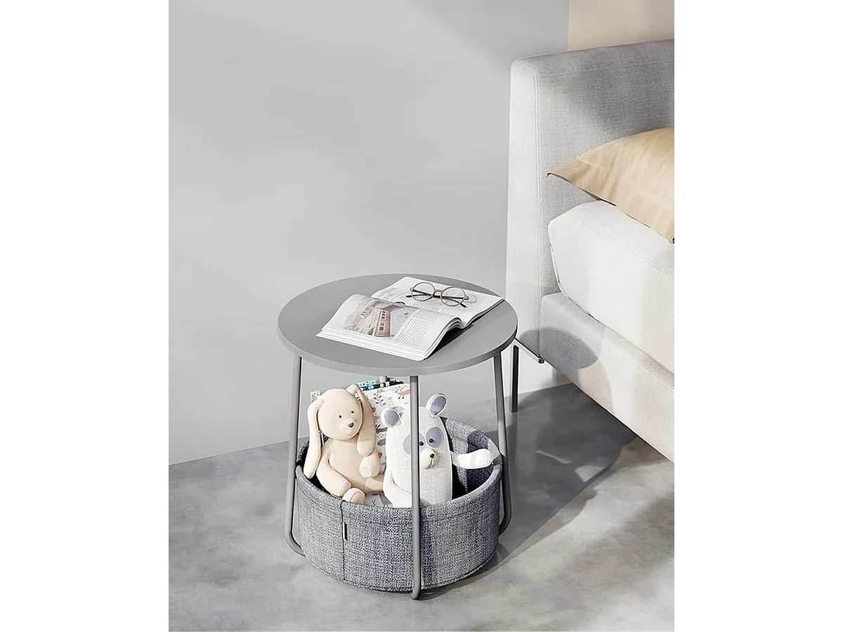 Parya Home table d'appoint ronde, petite table, gris tourterelle-gris beige