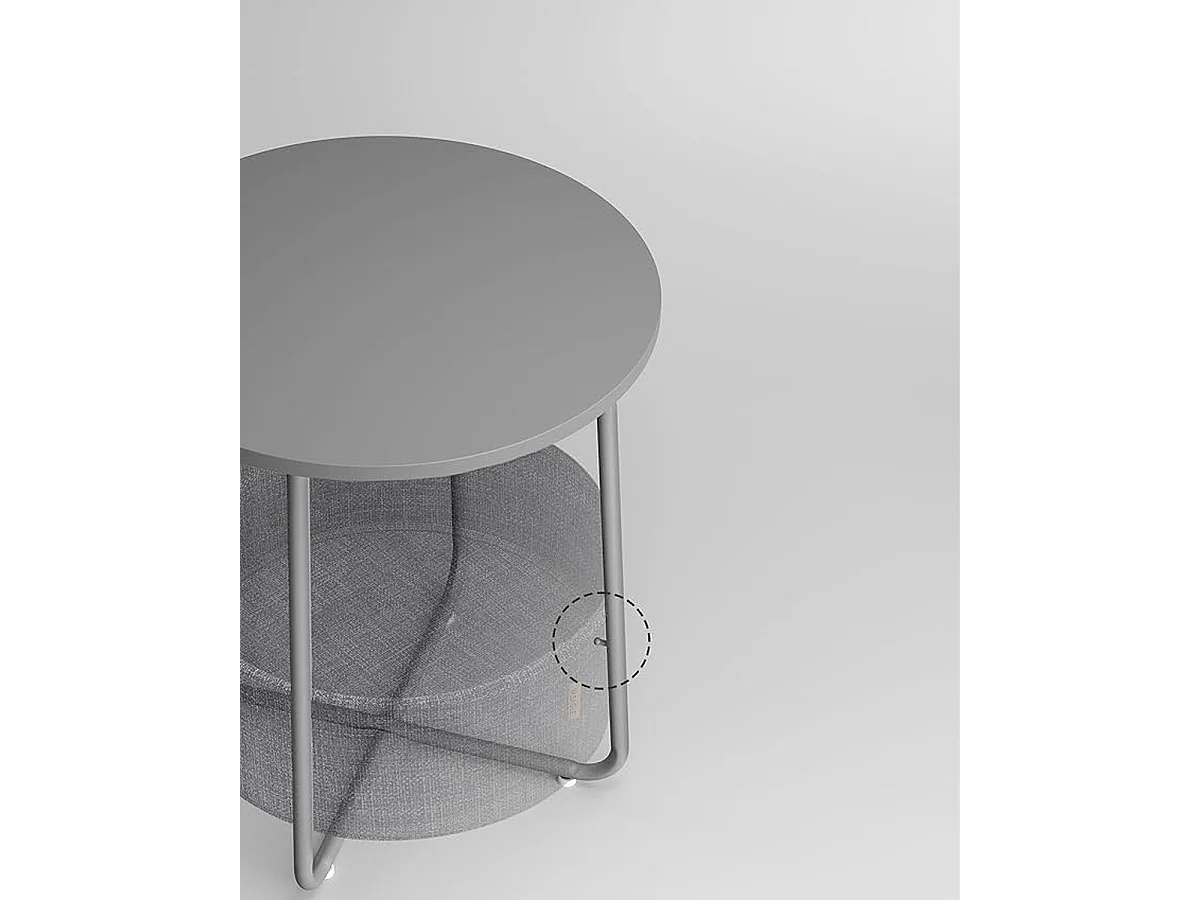 Parya Home table d'appoint ronde, petite table, gris tourterelle-gris beige