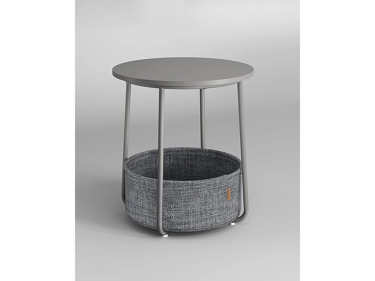 Parya Home table d'appoint ronde, petite table, gris tourterelle-gris beige