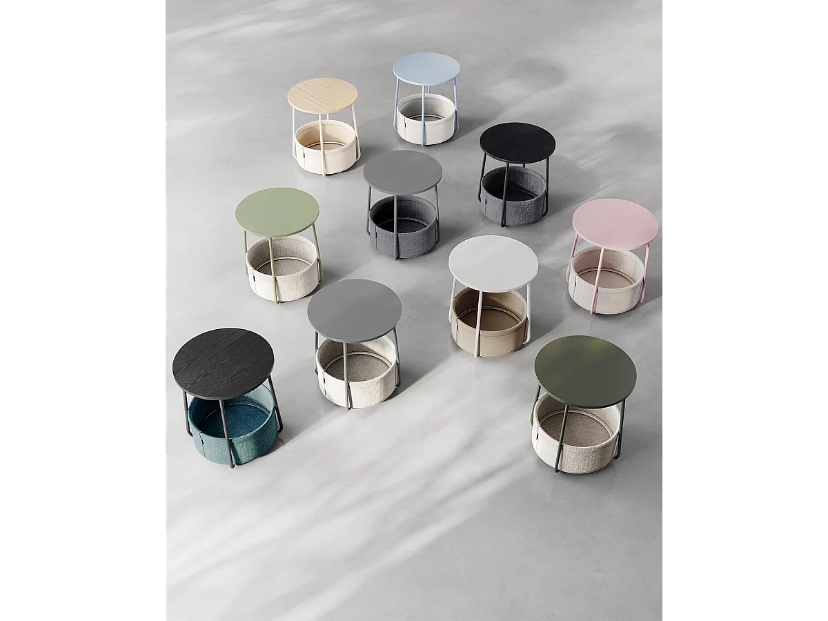 Parya Home ronde bijzettafel, kleine tafel, duifgrijs-leigrijs