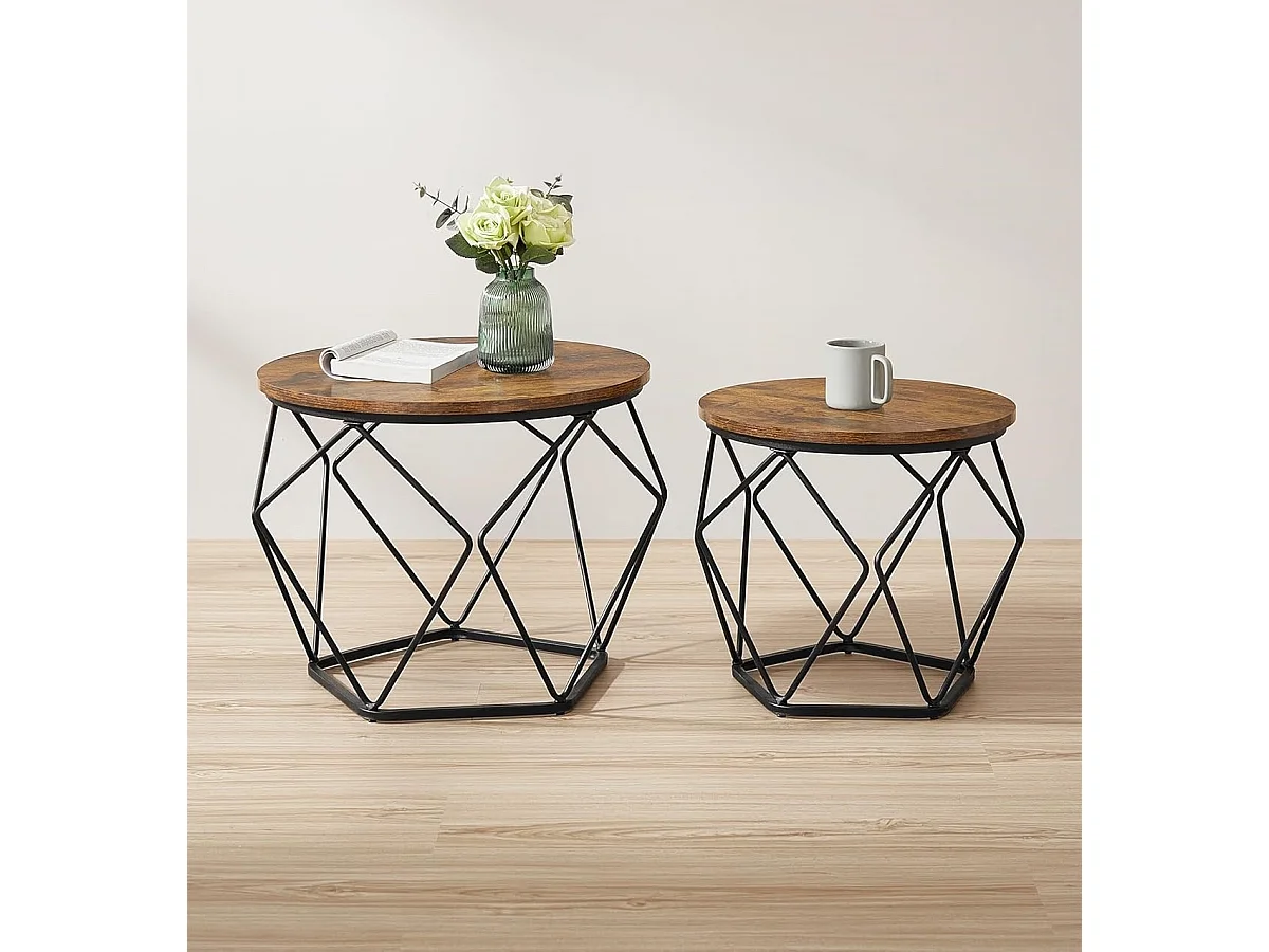 Parya Home table basse ronde, set de 2, table de salon