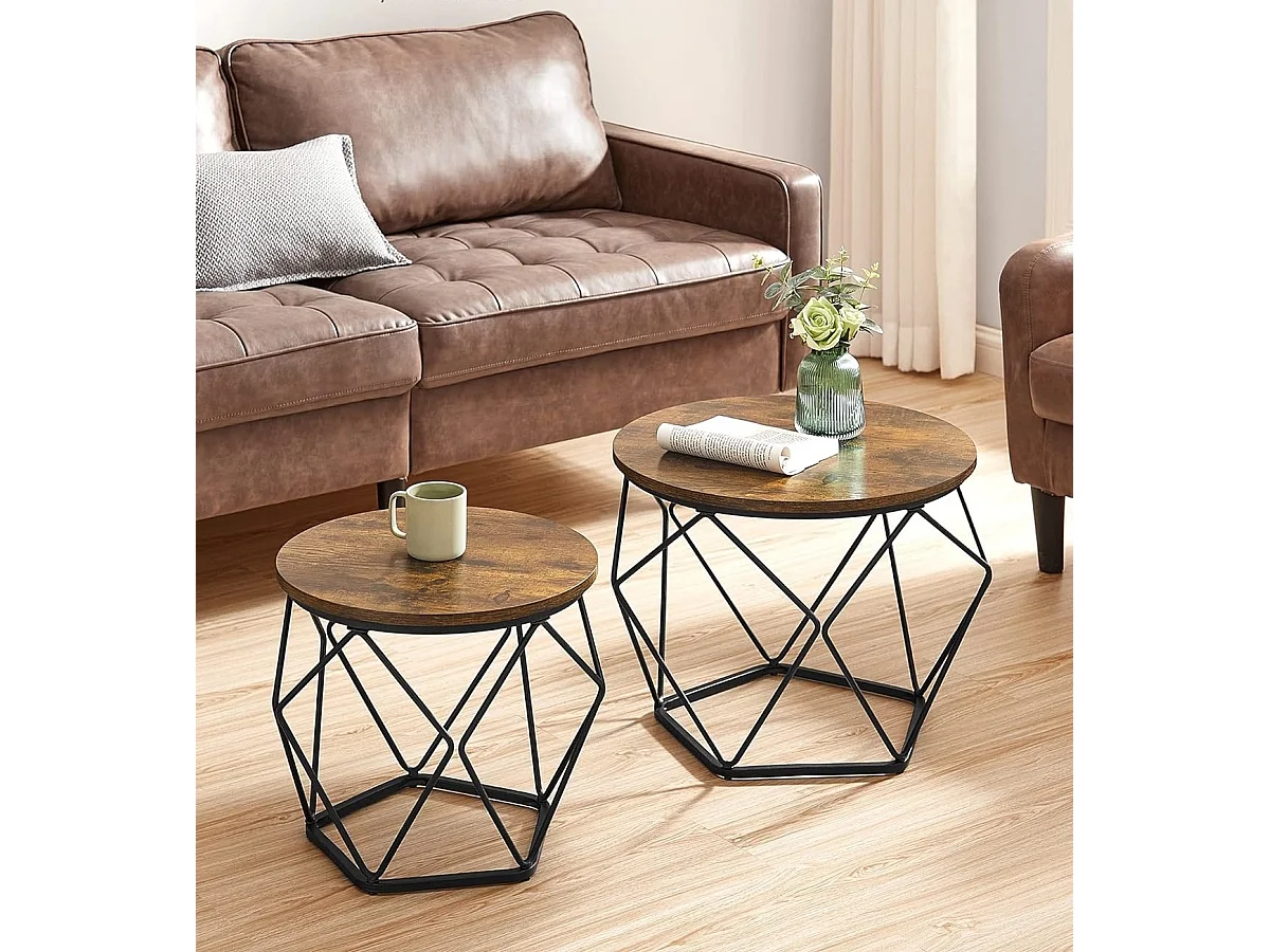 Parya Home table basse ronde, set de 2, table de salon