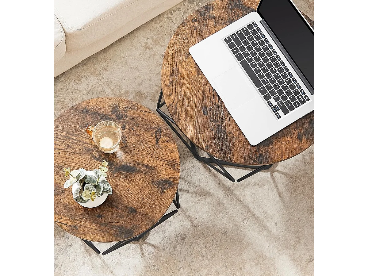 Parya Home ronde salontafel, set van 2, woonkamertafel