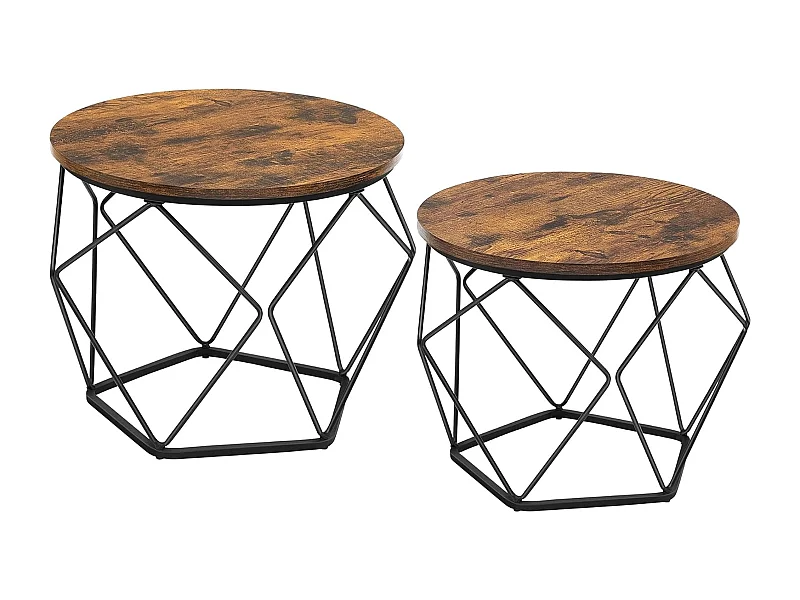 Parya Home ronde salontafel, set van 2, woonkamertafel