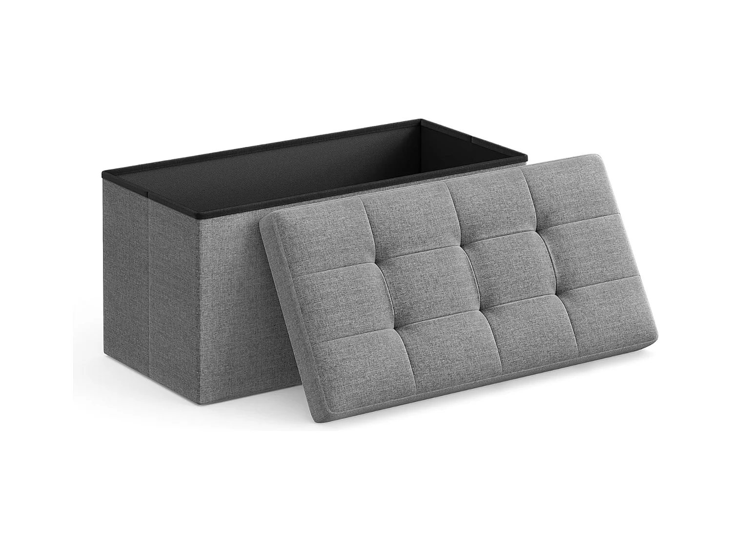 Banc Parya avec rangement, coffre de siège, coffre de rangement, repose-pieds, chargeable jusqu'à 300 kg