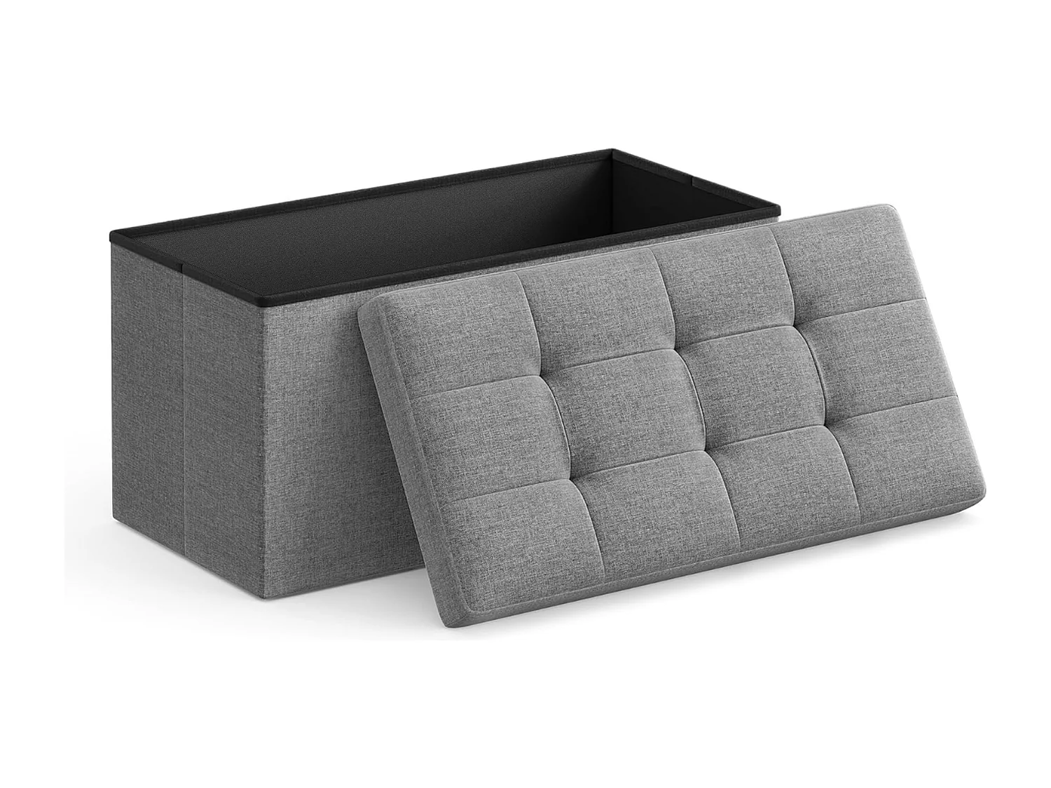 Banc Parya avec rangement, coffre de siège, coffre de rangement, repose-pieds, chargeable jusqu'à 300 kg