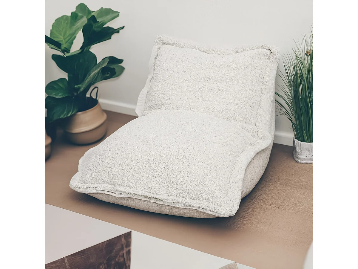 BobbelHome - sfeervolle zitzak / zitkussen - 100 X 150 cm - Teddy - Ecru