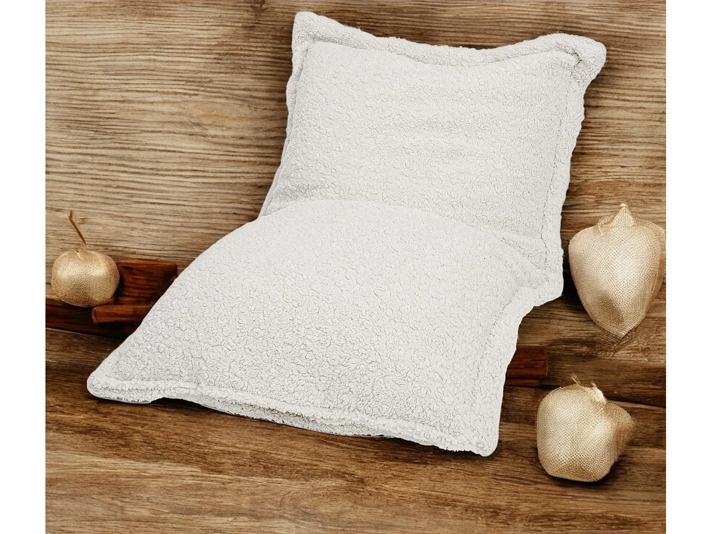 BobbelHome - sfeervolle zitzak / zitkussen - 100 X 150 cm - Teddy - Ecru