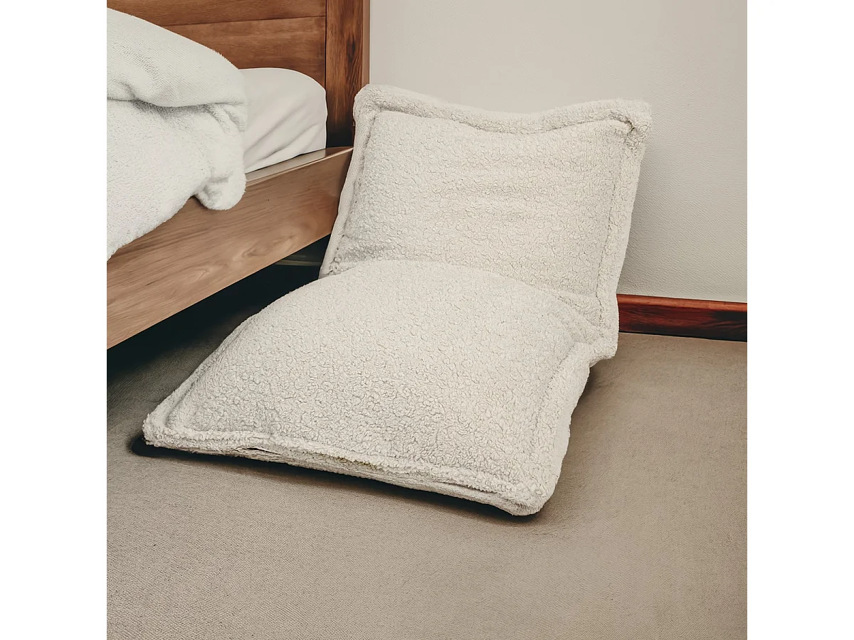 BobbelHome - sfeervolle zitzak/zitkussen - 100 X 150 cm - Teddy - Beige