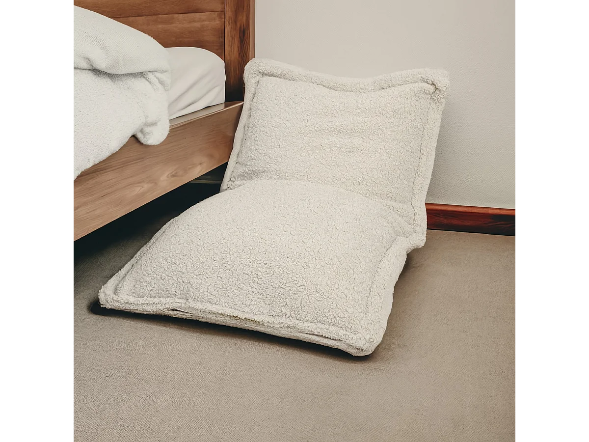 BobbelHome - sfeervolle zitzak/zitkussen - 100 X 150 cm - Teddy - Beige