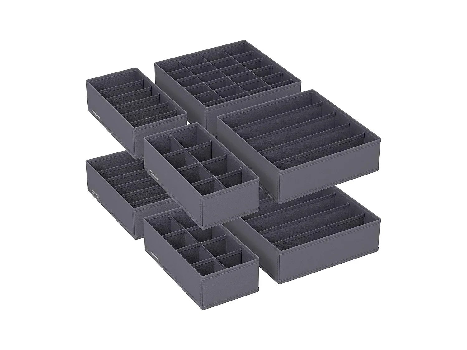 Parya Home Boîtes de rangement Organisateur de tiroirs set de 8 gris