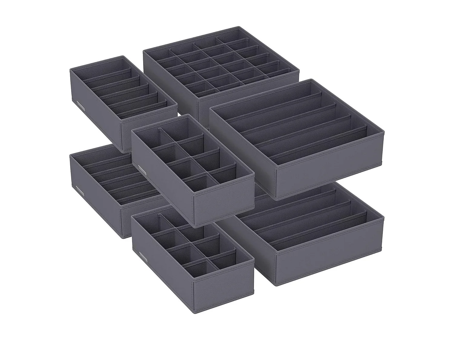 Parya Home Opbergdozen Lade-organizer set van 8 grijs