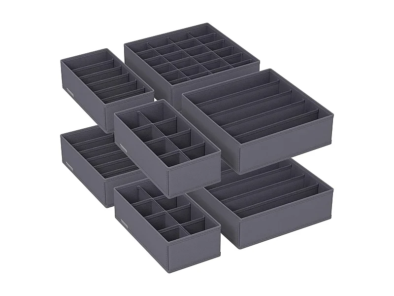Parya Home Opbergdozen Lade-organizer set van 8 grijs