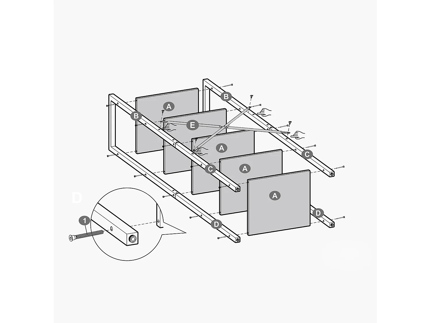 Para Home Bibliothèque avec cadre en acier brun et noir