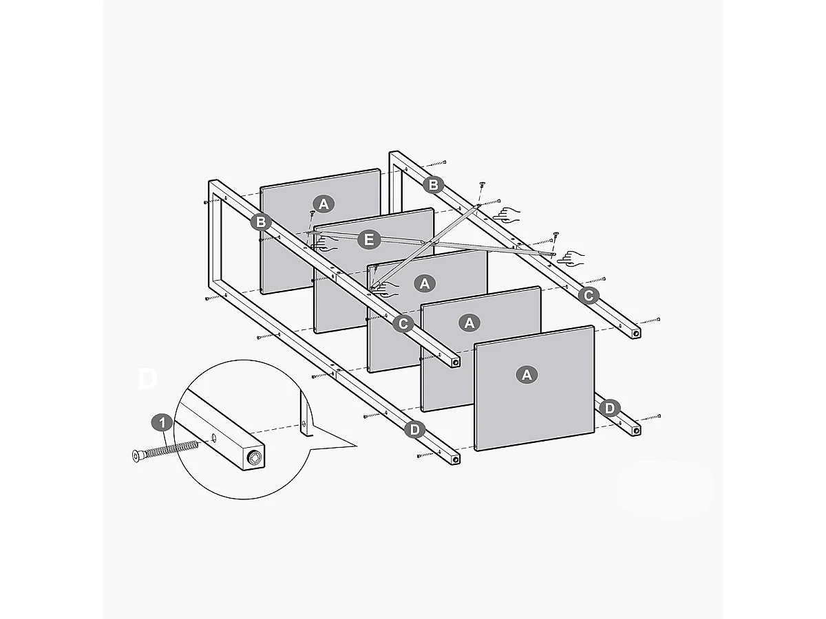 Parya Home Étagère de rangement avec cadre en acier, pour le salon