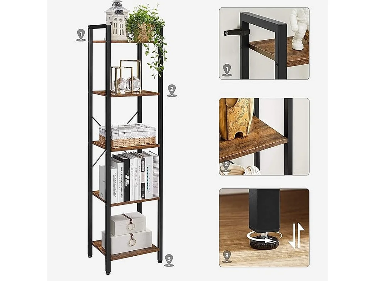 Parya Home Étagère de rangement avec cadre en acier, pour le salon