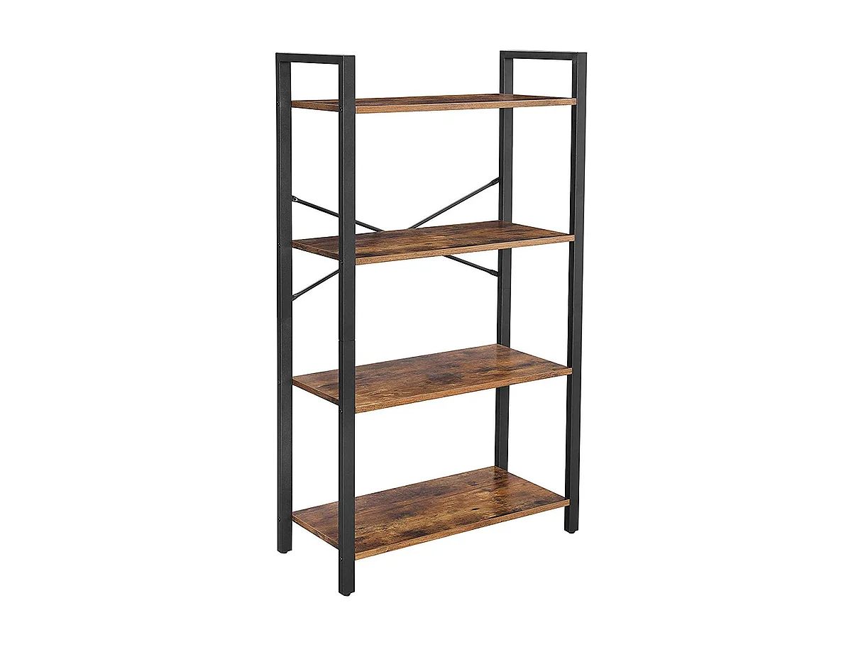 Parya Home Bibliothèque à 4 niveaux, étagère de rangement, hauteur 120 cm