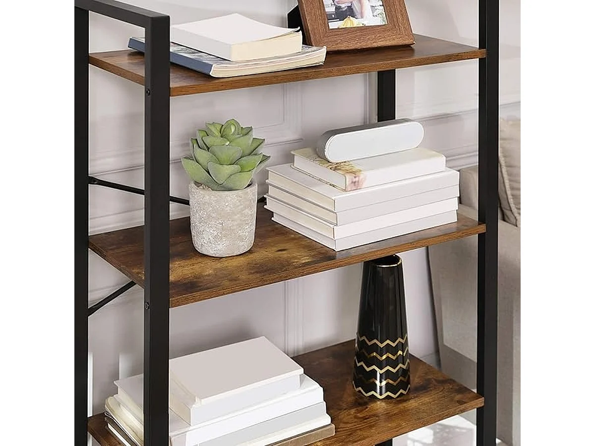 Parya Home Bibliothèque à 4 niveaux, étagère de rangement, hauteur 120 cm