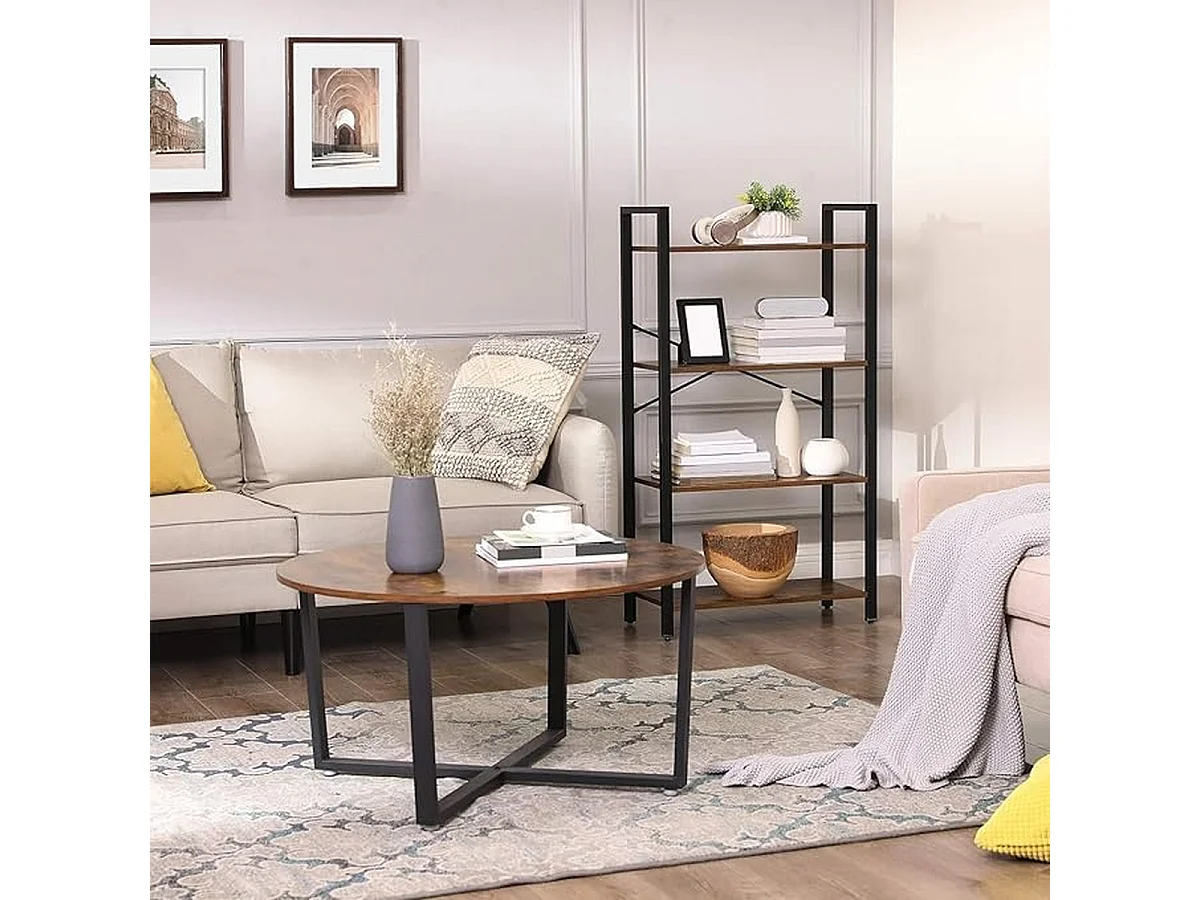 Parya Home Bibliothèque à 4 niveaux, étagère de rangement, hauteur 120 cm