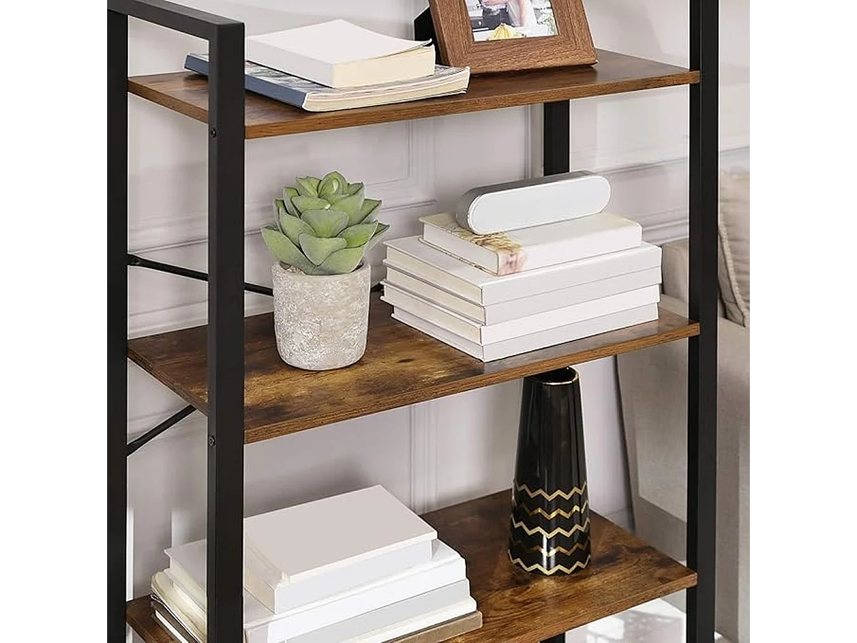 Parya Home Bibliothèque à 4 niveaux, étagère de rangement, hauteur 120 cm