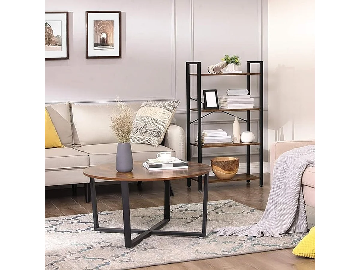 Parya Home Bibliothèque à 4 niveaux, étagère de rangement, hauteur 120 cm