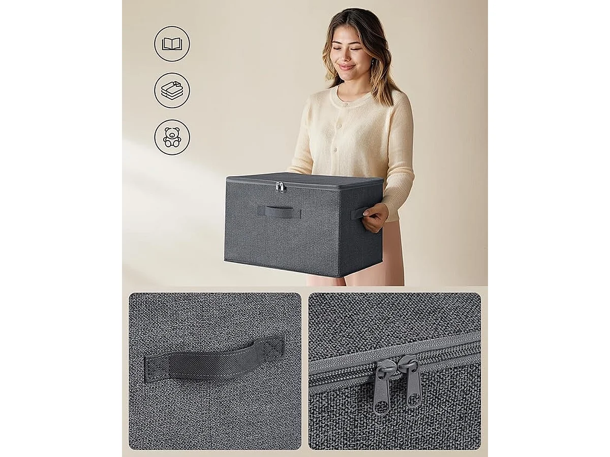 Parya Home Opvouwbare opbergdozen, 6 stuks, kubussen, bakken, manden, kisten, van vliesstof