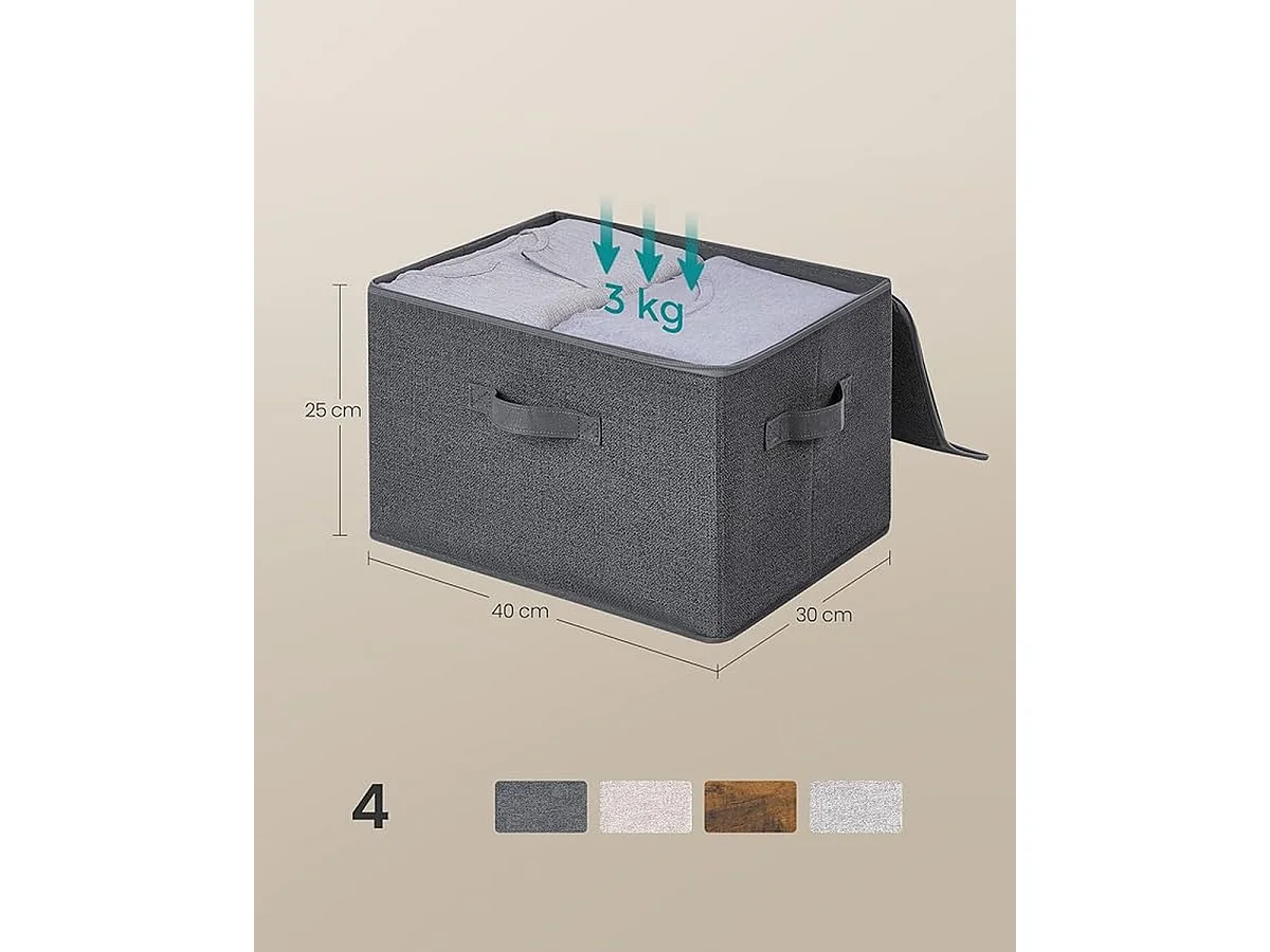 Parya Home Opvouwbare opbergdozen, 6 stuks, kubussen, bakken, manden, kisten, van vliesstof