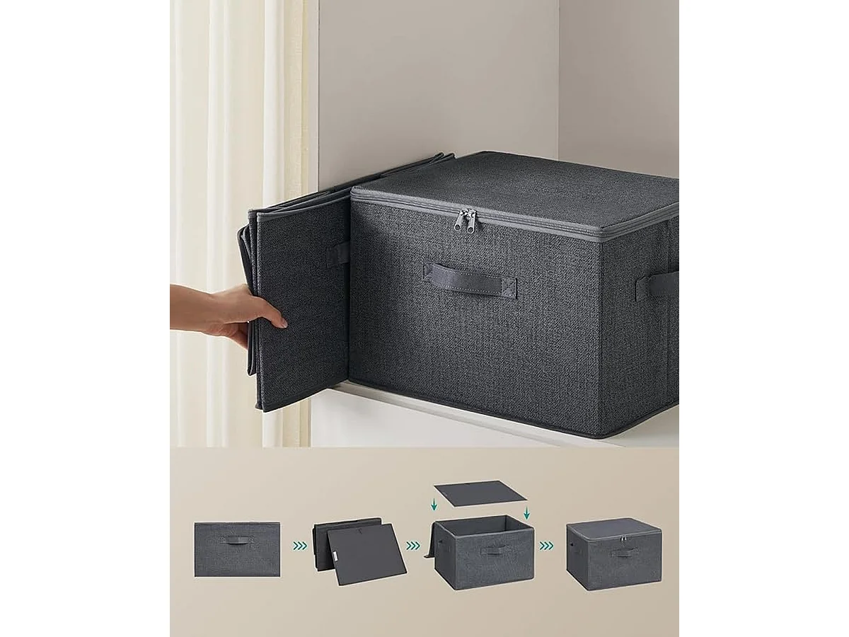 Parya Home Opvouwbare opbergdozen, 6 stuks, kubussen, bakken, manden, kisten, van vliesstof