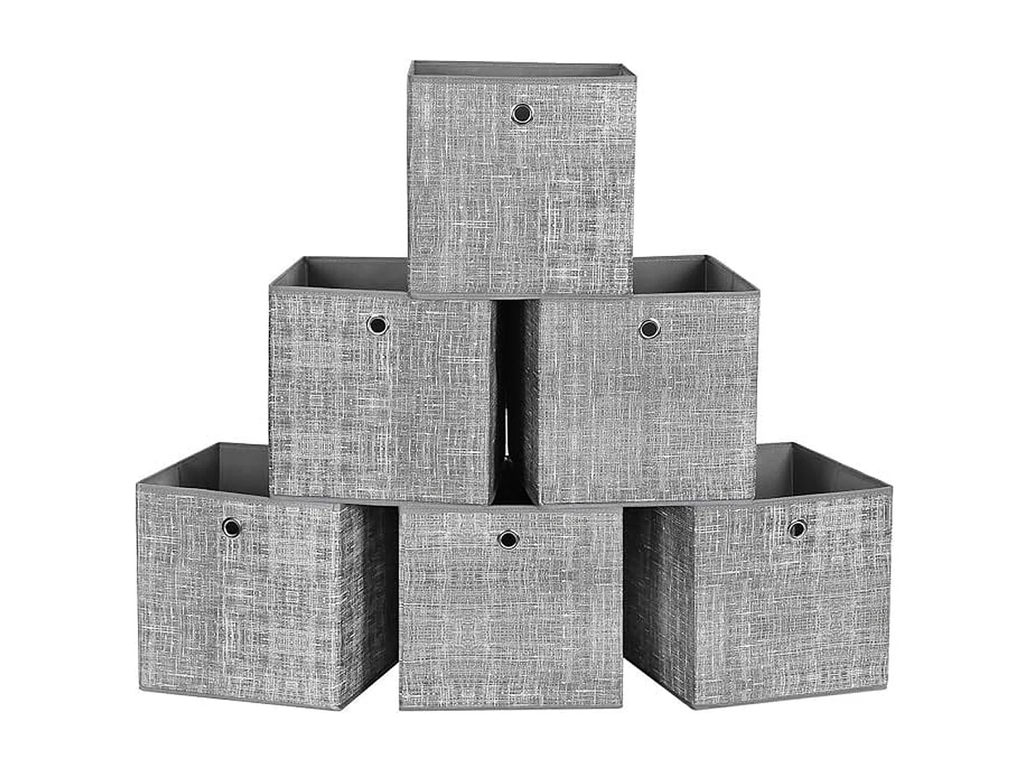 Parya Home Boîtes de rangement pliables, 6 pièces, cubes, bacs, paniers, caisses, en tissu polaire