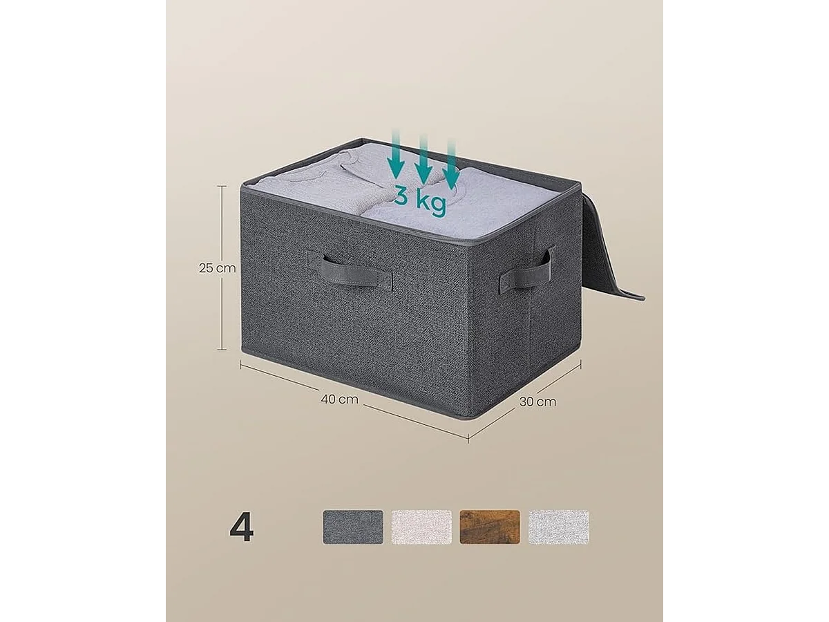 Parya Home Boîtes de rangement pliables, 6 pièces, cubes, bacs, paniers, caisses, en tissu polaire