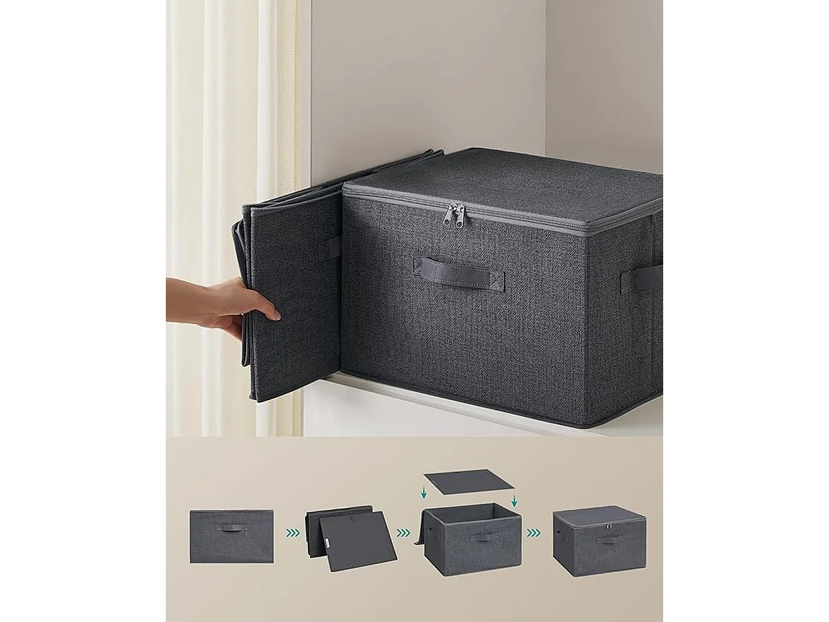 Parya Home Boîtes de rangement pliables, 6 pièces, cubes, bacs, paniers, caisses, en tissu polaire