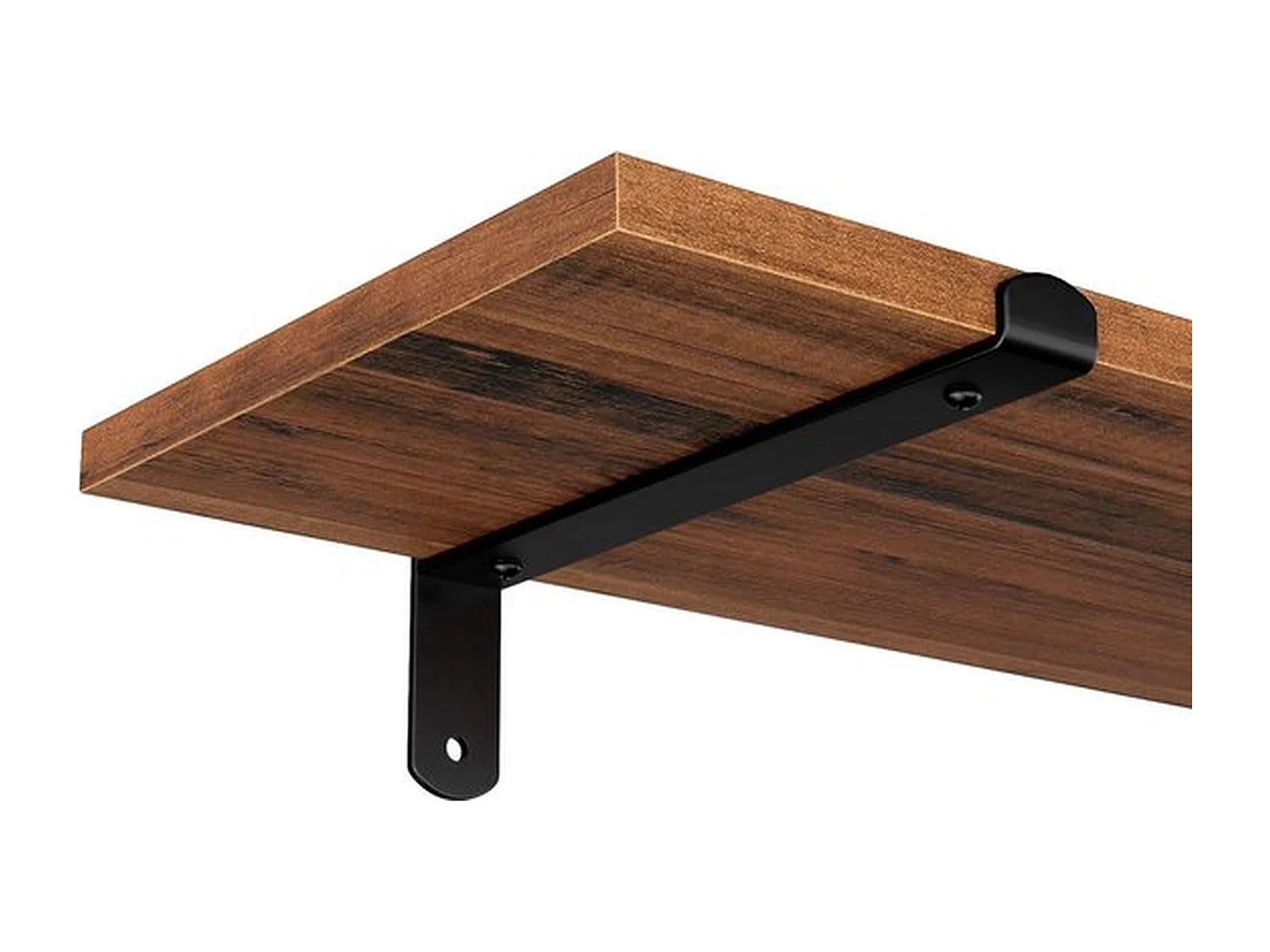 Wandplank, set van 2, 60 x 20 x 7 cm, zwevende plank, bruin-zwart