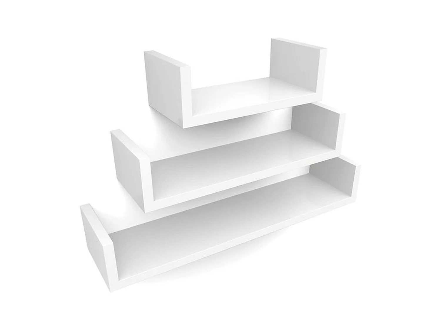 Parya Home wandplank set van 3 zwevende planken, MDF-hout