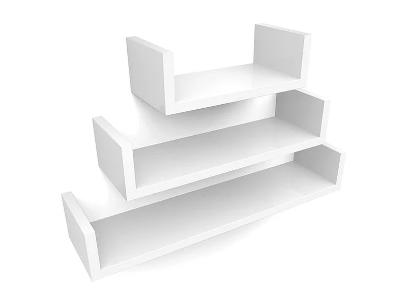 Parya Home wandplank set van 3 zwevende planken, MDF-hout