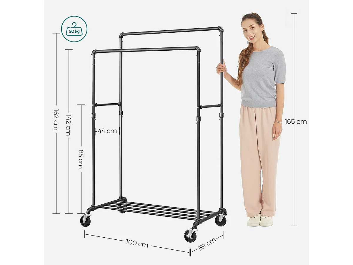Parya Home Étagère à vêtements résistante, capacité de charge jusqu'à 110 kg