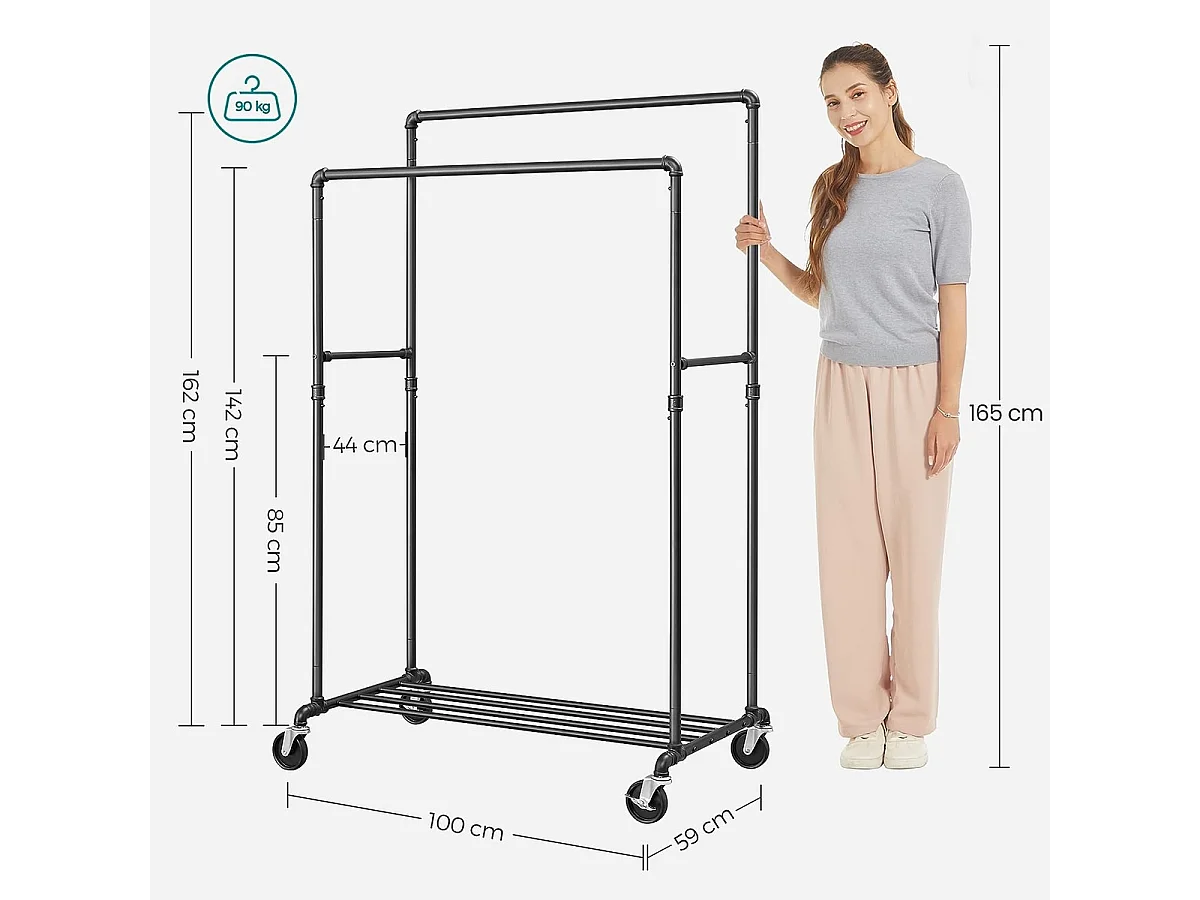 Parya Home Kledingrek voor zware lasten, belastbaarheid tot 110 kg