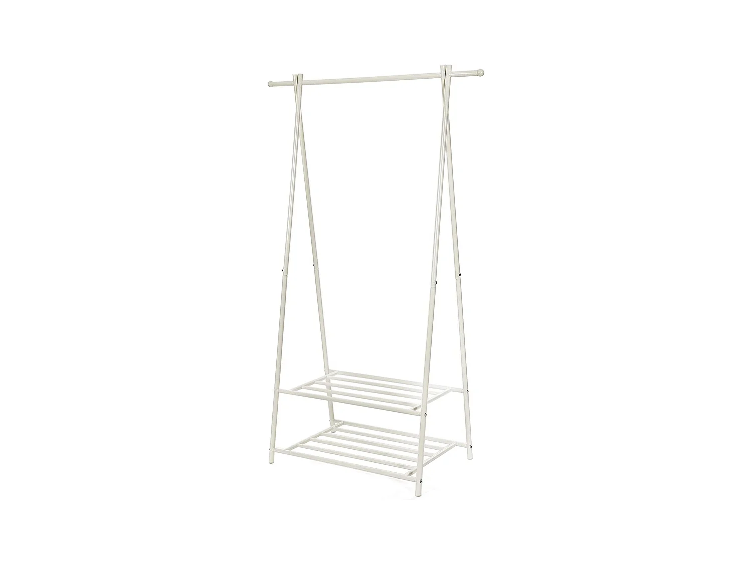 Parya Porte-manteau - Porte-manteau avec porte-chaussures - Blanc - 87,5 x 64 x 155 cm