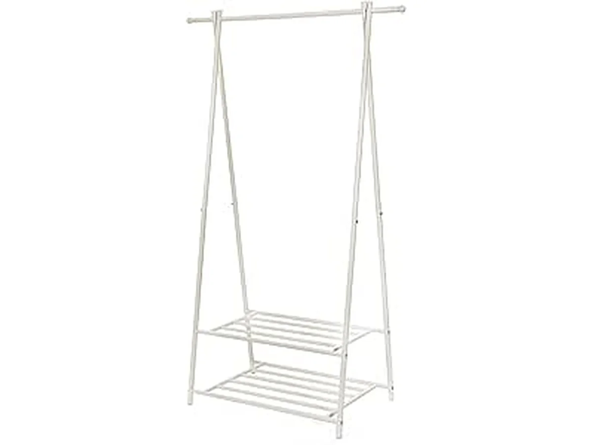 Parya Kledingrek - Kledingstandaard Met Schoenenrek - Wit - 87.5 x 64 x 155 cm