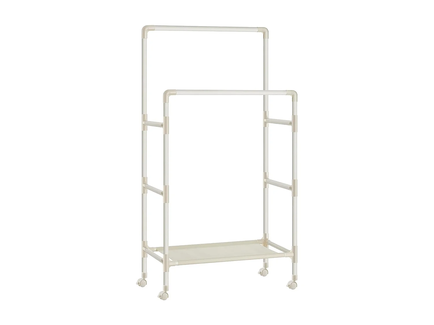Parya Home Porte-vêtements - 2 barres - métal - blanc