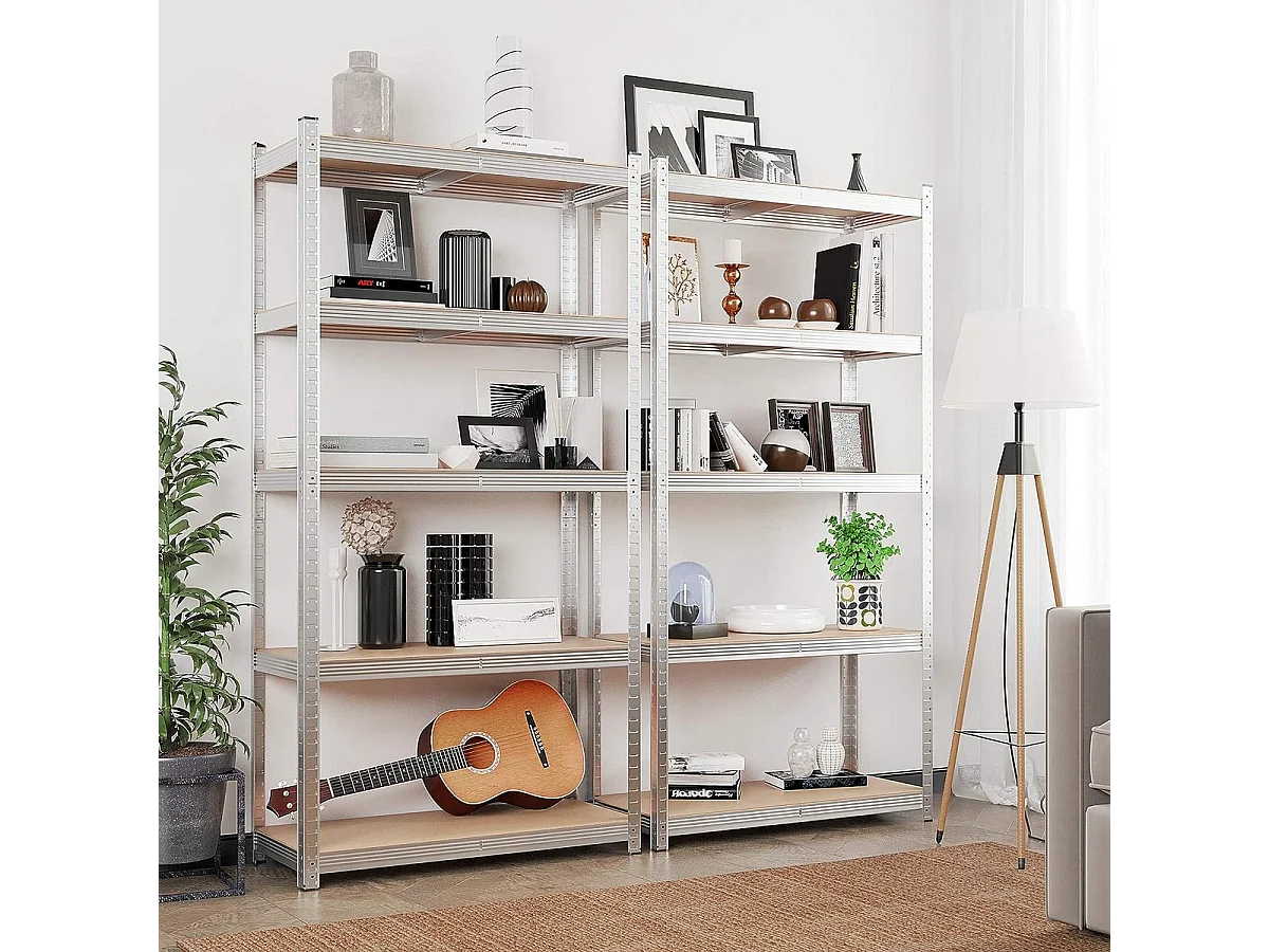 Bobbel Home Stellingkasten Rekken voor zwaar gebruik  Set van 2  Zilver